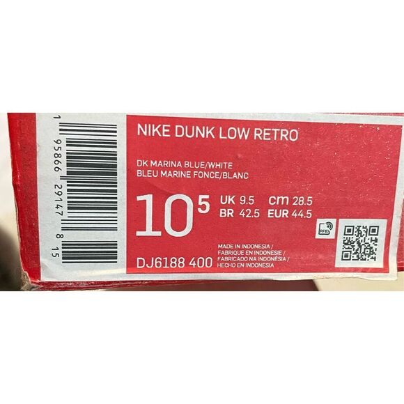 Nike Dunk Low Retro Dark Marina Blue DJ6188 400  Men’s 10.5 Women’s 12 - Picture 11 of 11